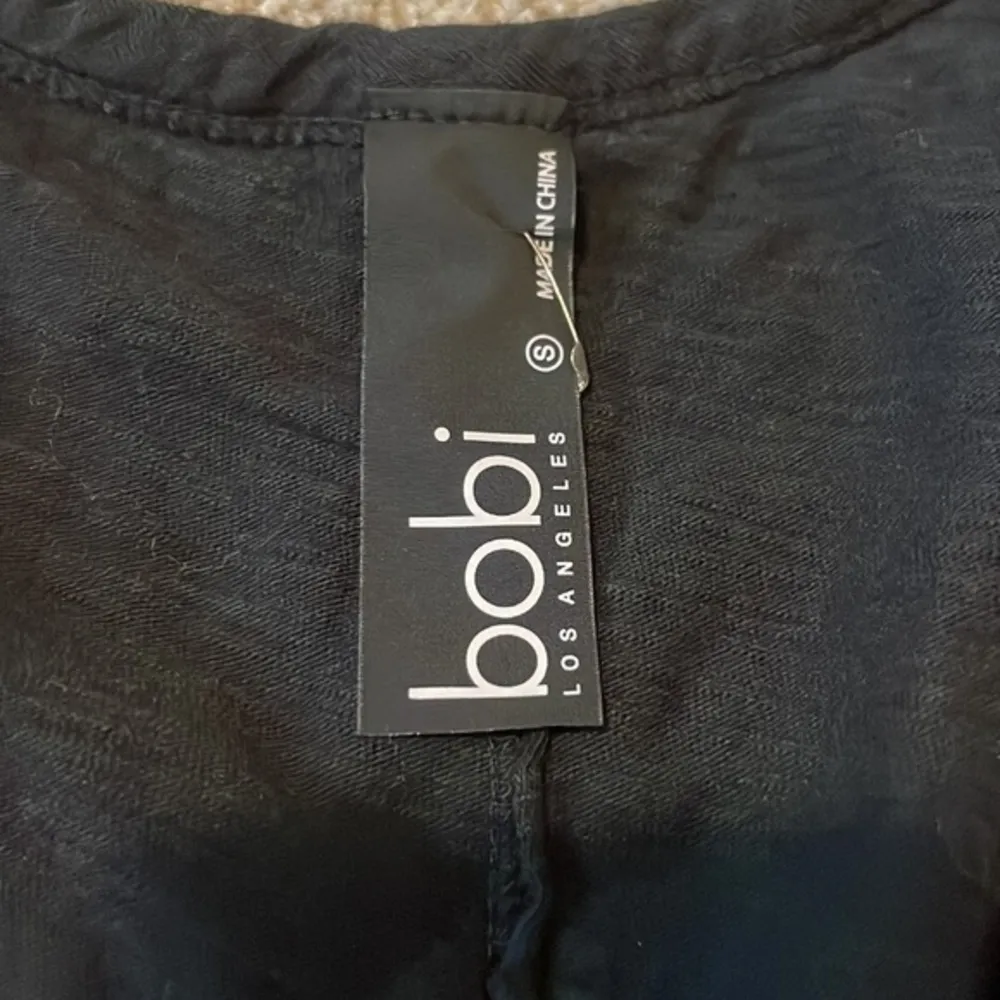 Bobi Los Angeles Black Raw Seam Hem V-Neck Tank Top - Image 6