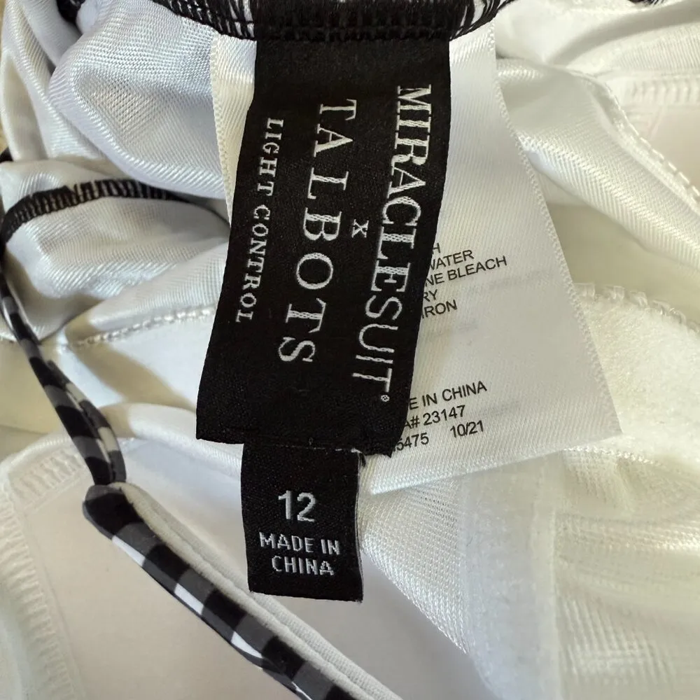 Talbots Miraclesuit black white checkered lightly padded one piece swimsuit 12 - Image 10