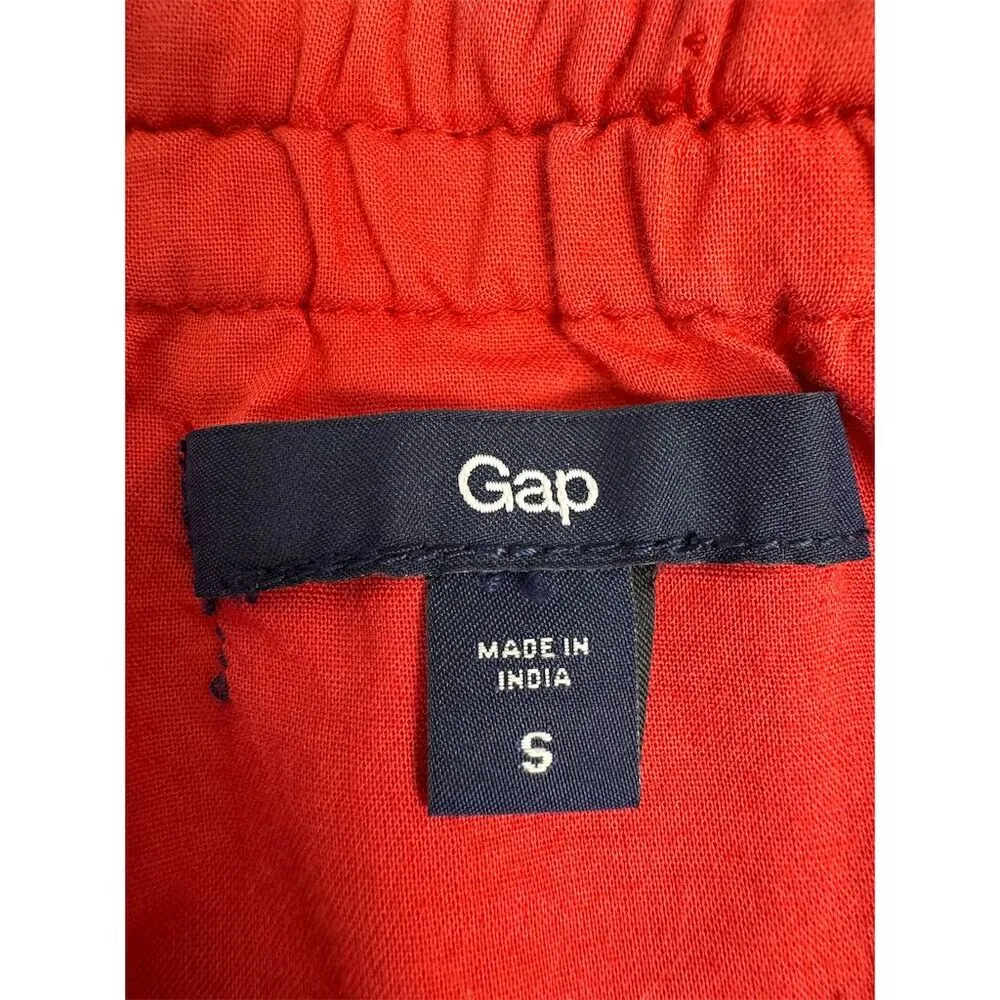 GAP Women's Red Knee Length Cotton Skirt Size Small Casual Spring - Image 5