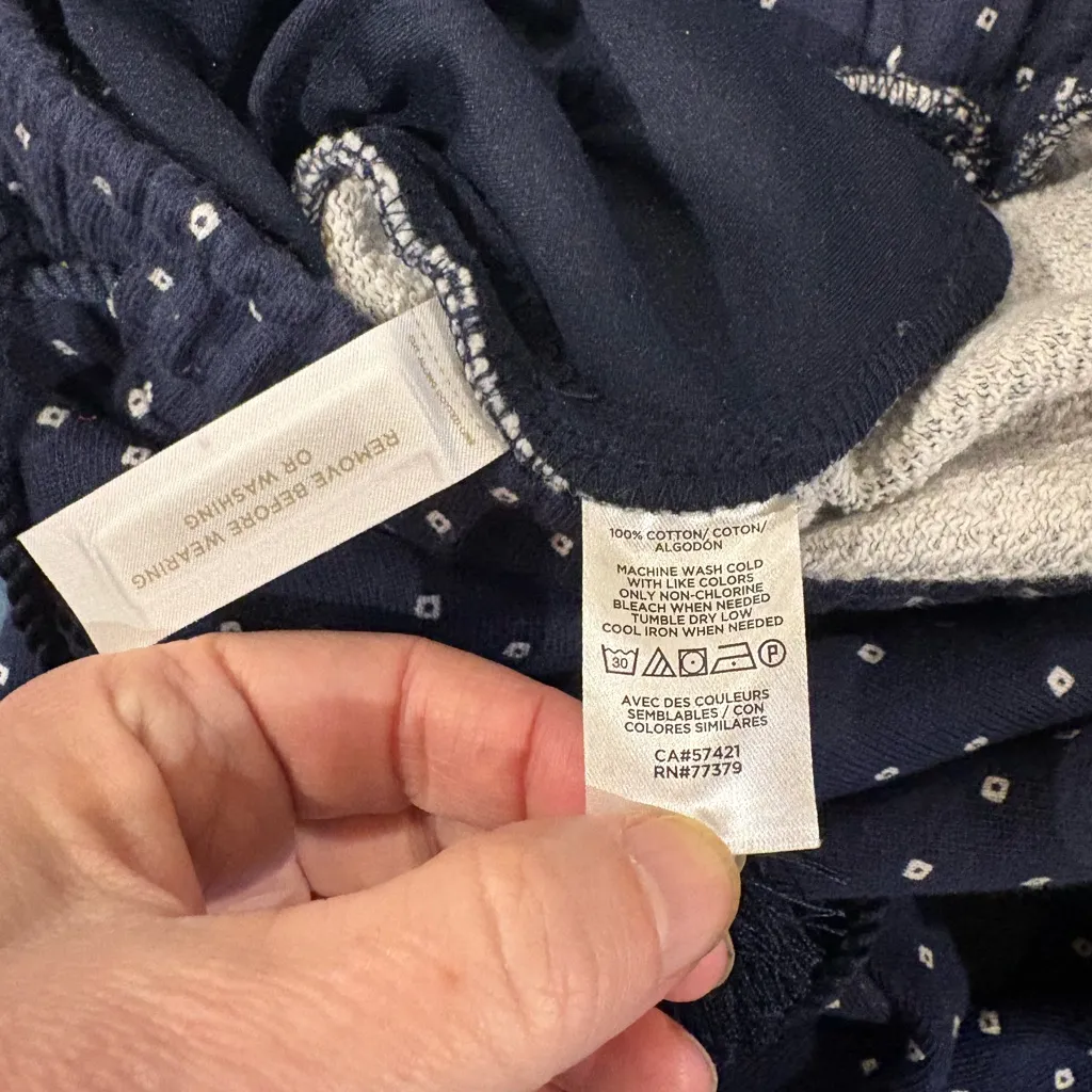 Ann Taylor polka dot jogger pants navy blue sz XS new with tags - Image 4