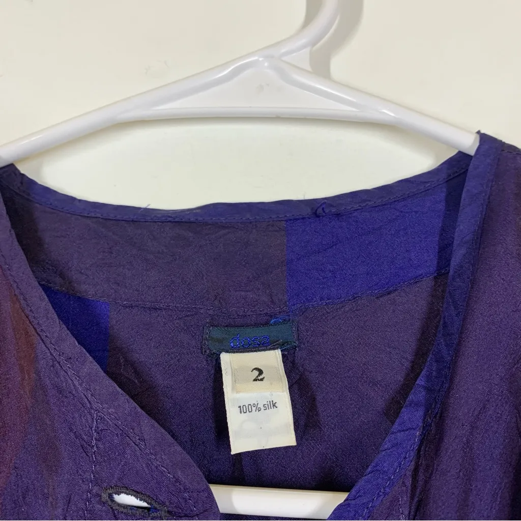 Dosa 100% Silk Size 2 or US Small/Medium Purple - Image 11