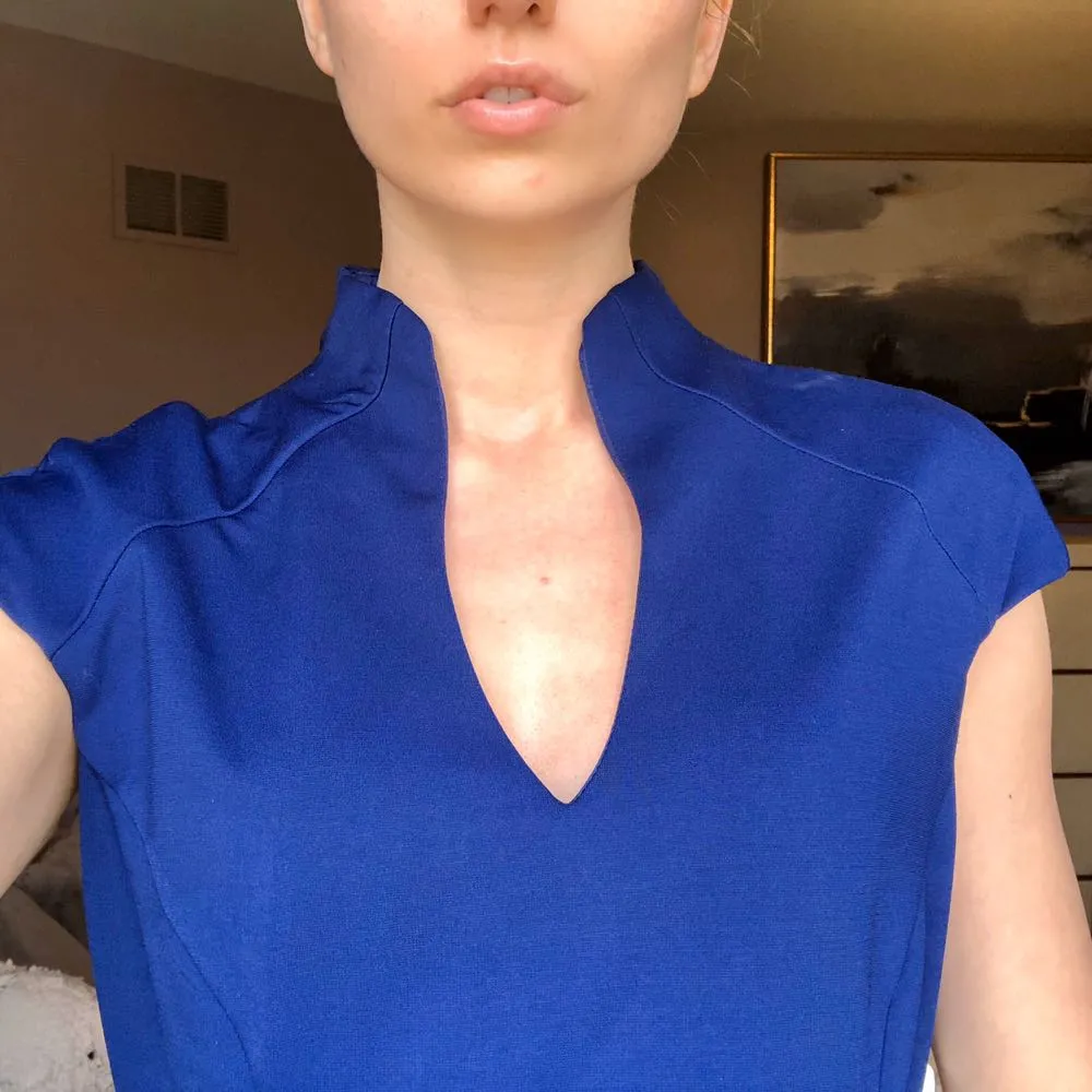 Navy Scuba Midi Sheath Dress - Image 4