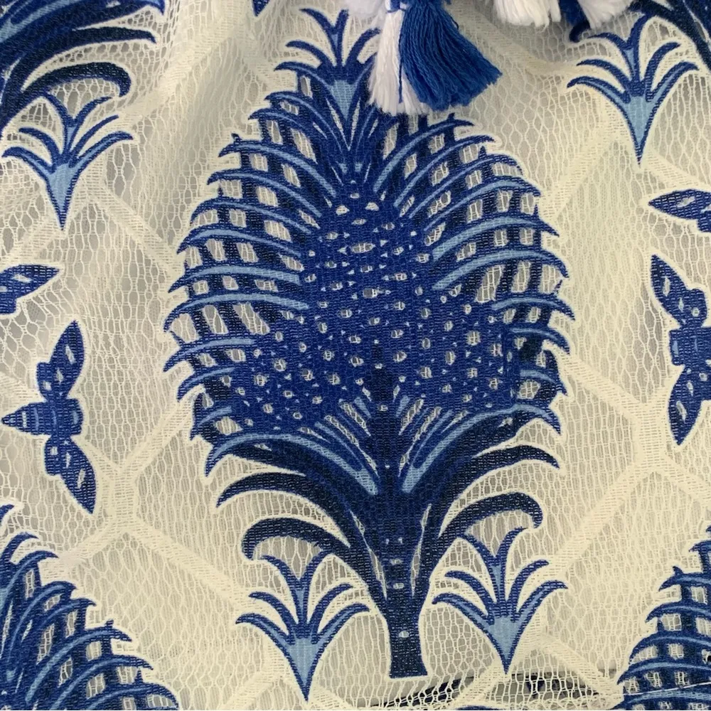 Parisian Collection Blue Fringe Off Shoulder Tassle Short Cropped Set 8-10 - Image 14