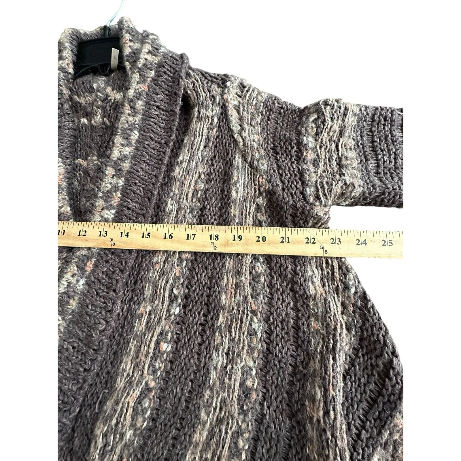 Free People Runaway Love Crochet Chunky Knit Small Brown Cardigan Sweater #HR-6‎ - Image 7