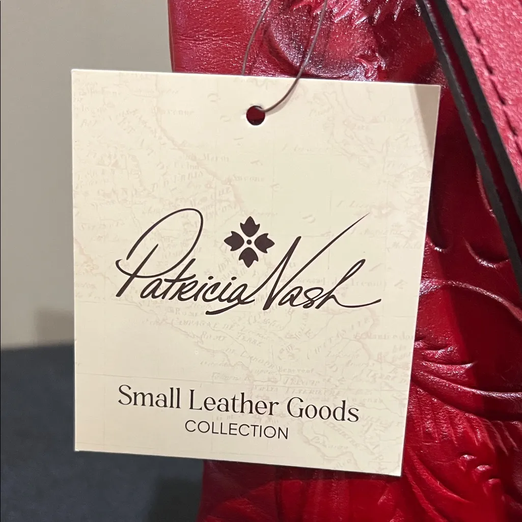 Patricia Nash | Leather Wristlet w/ Tooled Design in “Lava” - Image 2