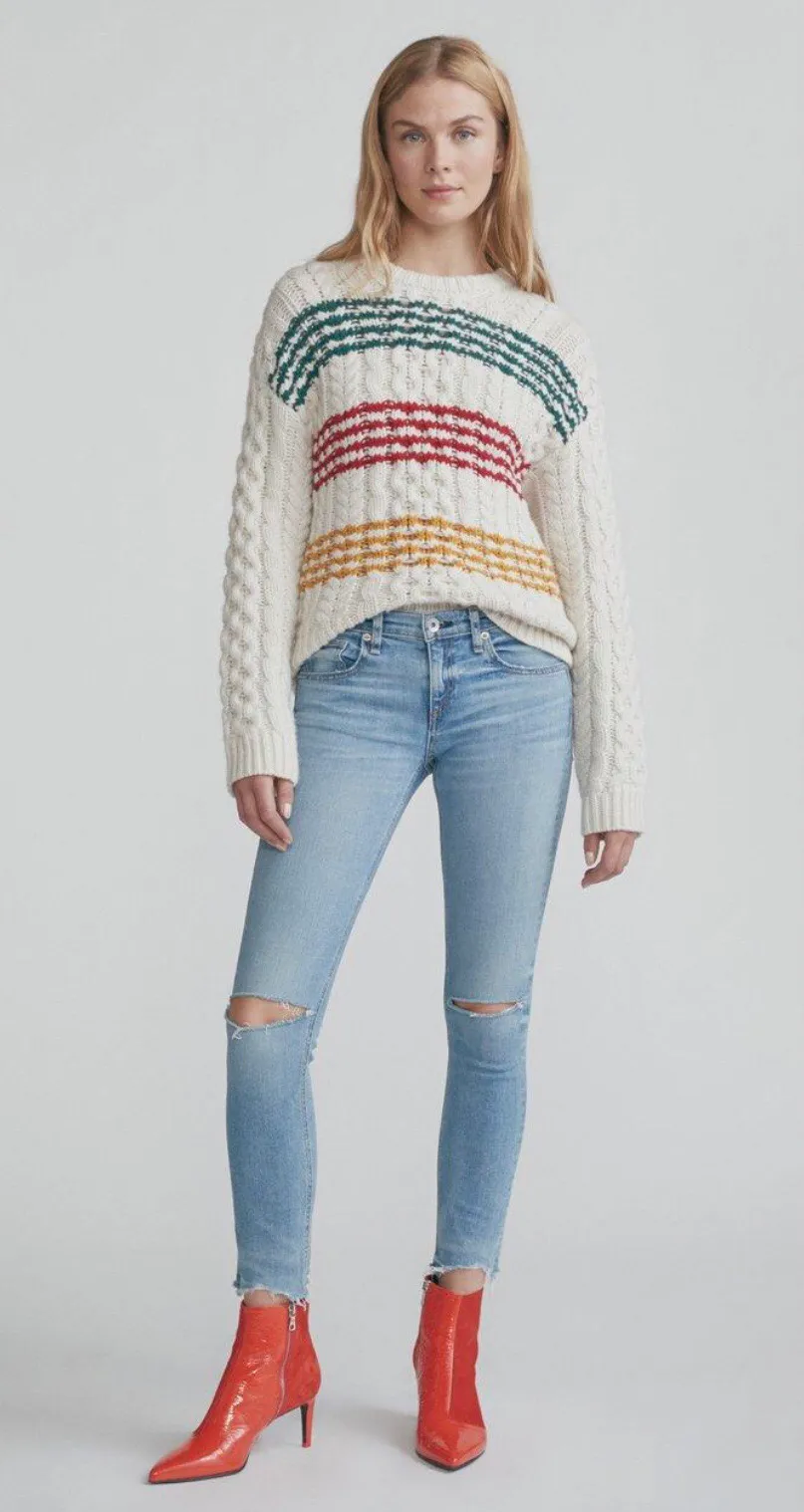 Rag and Bone Distressed Dre Capri Cropped Jean - Image 5