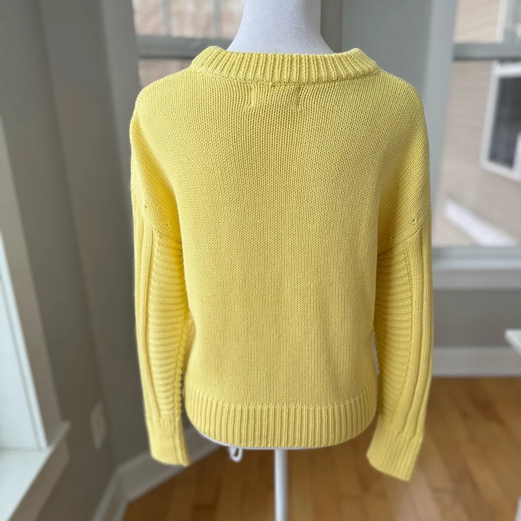 For the Republic Butter Yellow Cotton Crewneck Cropped Sweater Size XS - Image 8