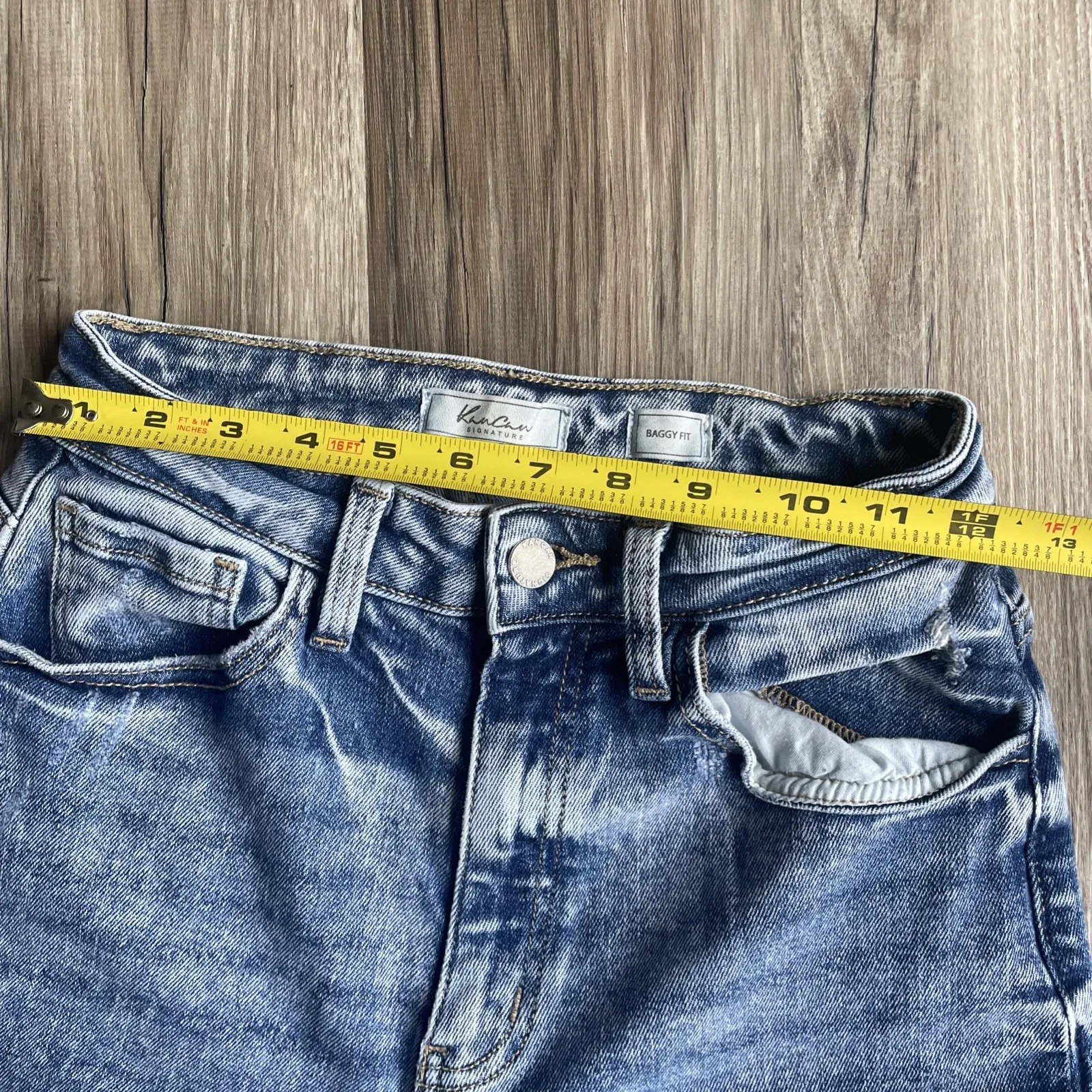 KanCan‎ Signature High Rise Baggy Fit Distressed Washed Blue Jeans Size 25 - Image 6