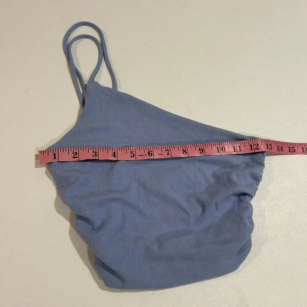 Princess Polly Blue Ribbed One Shoulder Tank Top Size 6 US / AU 10 - Image 4