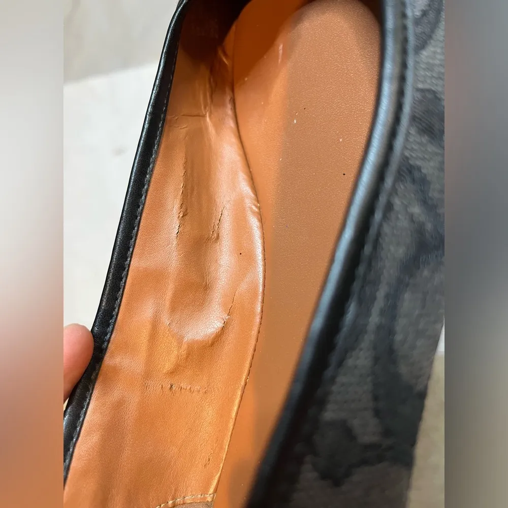 COACH C Logo Bea Black/Gray FeminineClassicDressy Charm Tassel Ballet Flats Sz 9 - Image 9