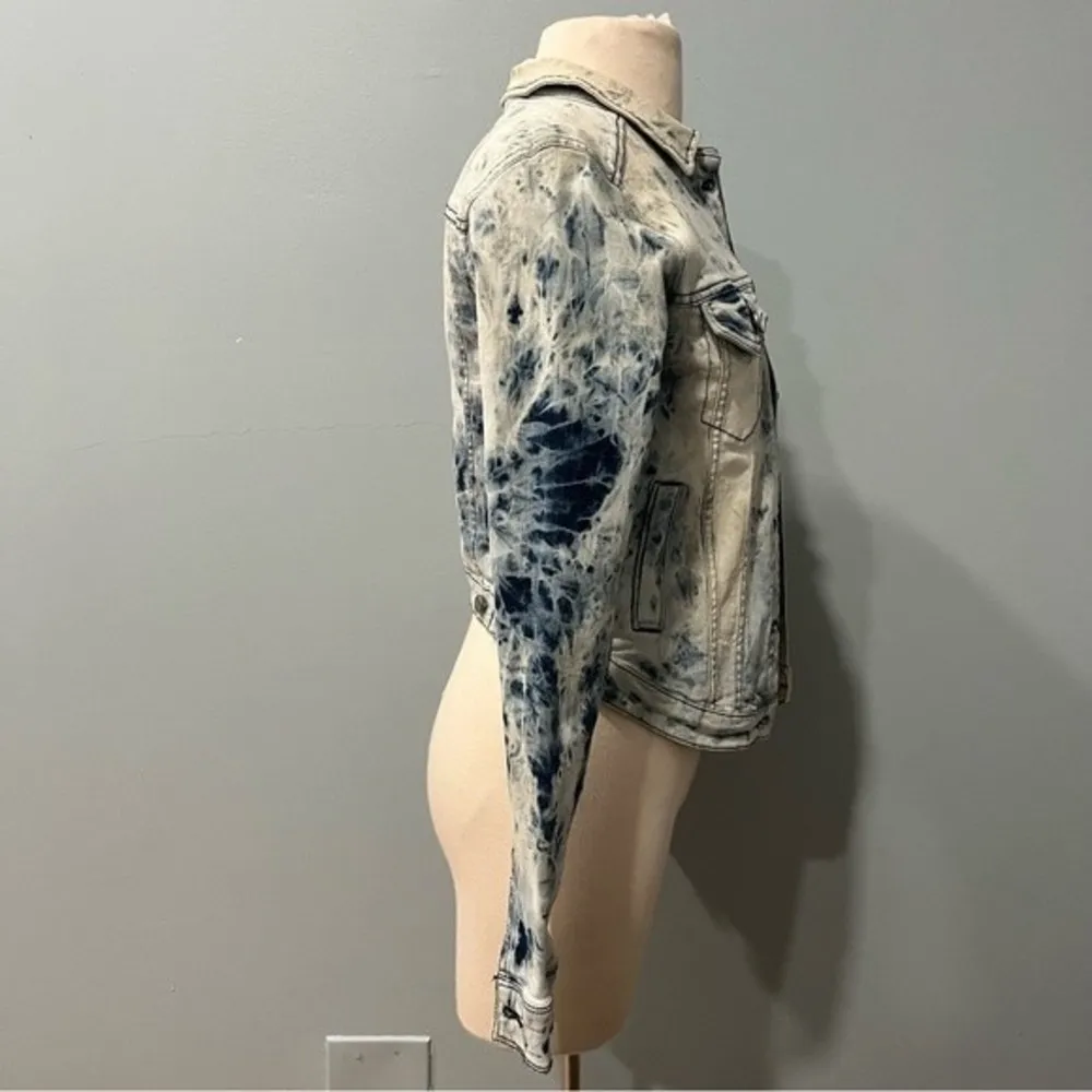 William Rast Sussex Tye Dye Cropped Denim Jacket Size XS - Image 5