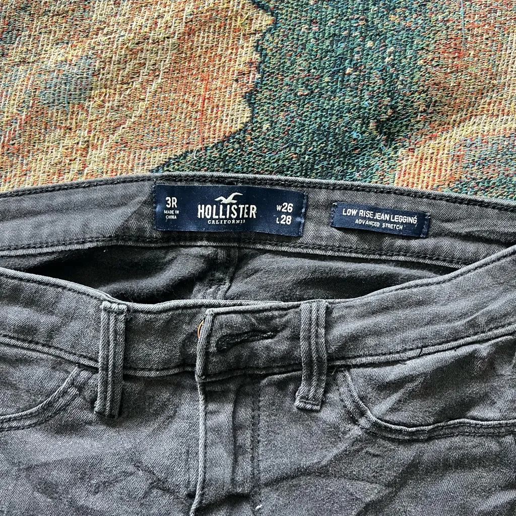 Hollister Low Rise Jean Legging Black Women’s 26x28 Skinny Jeans Stretch Denim - Image 14