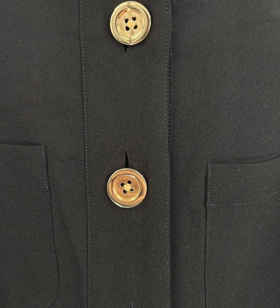 J.crew Button-front classic business preppy shift dress drapey crepe size small - Image 7