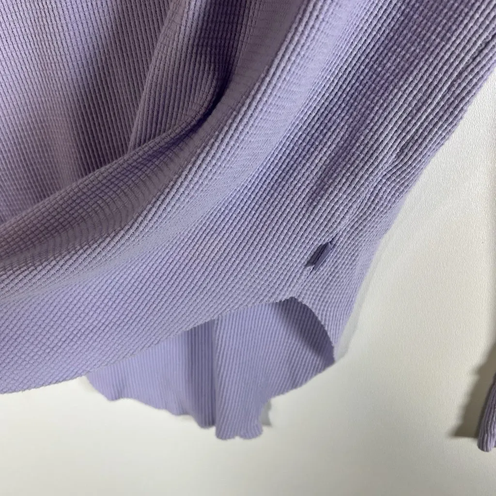 Aritzia TNA Size XXS‎ Alder Thermal Waffle Knit Long Sleeve Lilac Purple Casual - Image 7