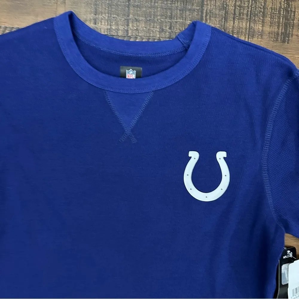 Women's‎ Indianapolis Colts New Era Royal Thermal Crop Long Sleeve T - Image 4