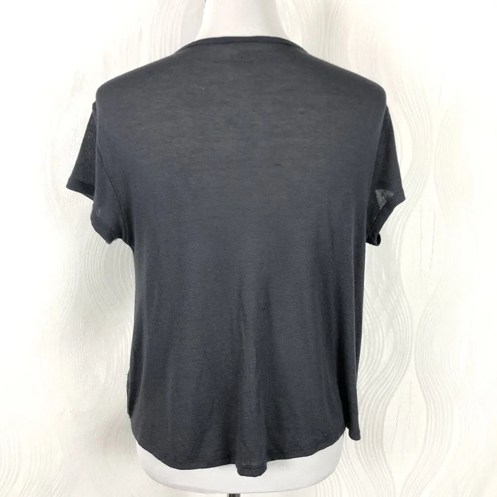 We The Free Free People Minimalist Wrap‎ Top Size XS Gray Deep V Neck Capsule - Image 9