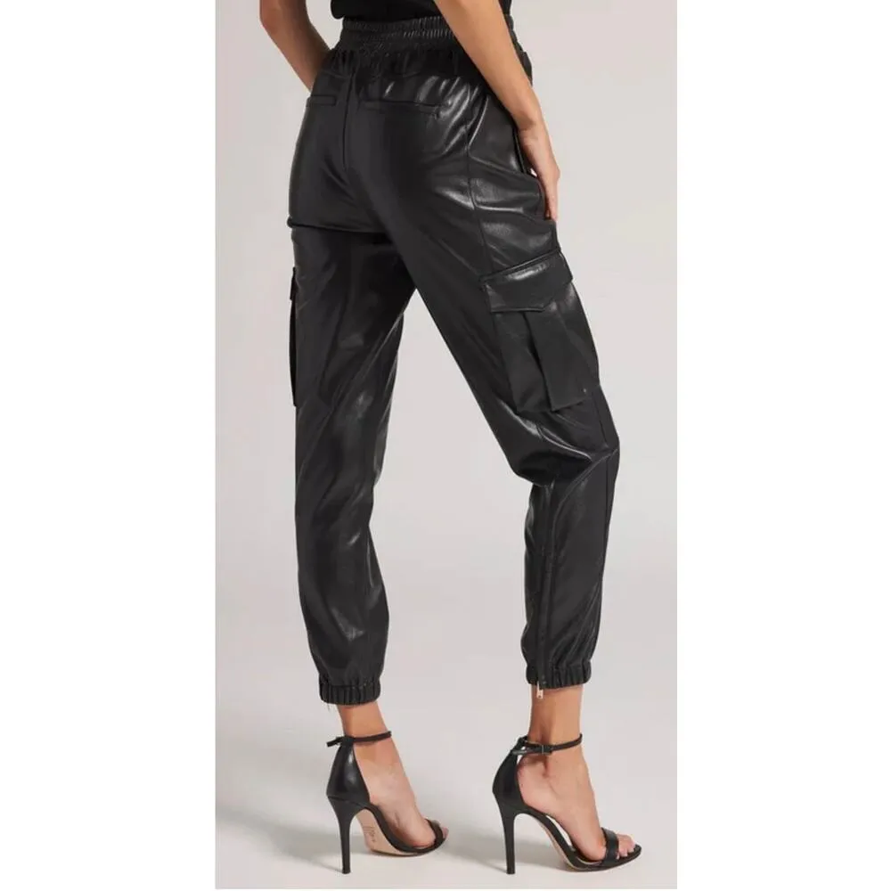 Generation Love Vegan Leather Cargo Jogger Black size XS - Image 2