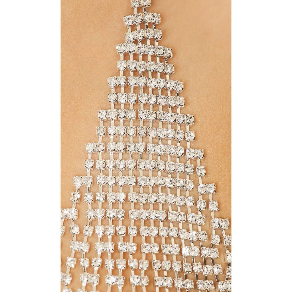 petit moments Vanessa Bralette in Silver One Size Womens Crystals Rhinestones - Image 4