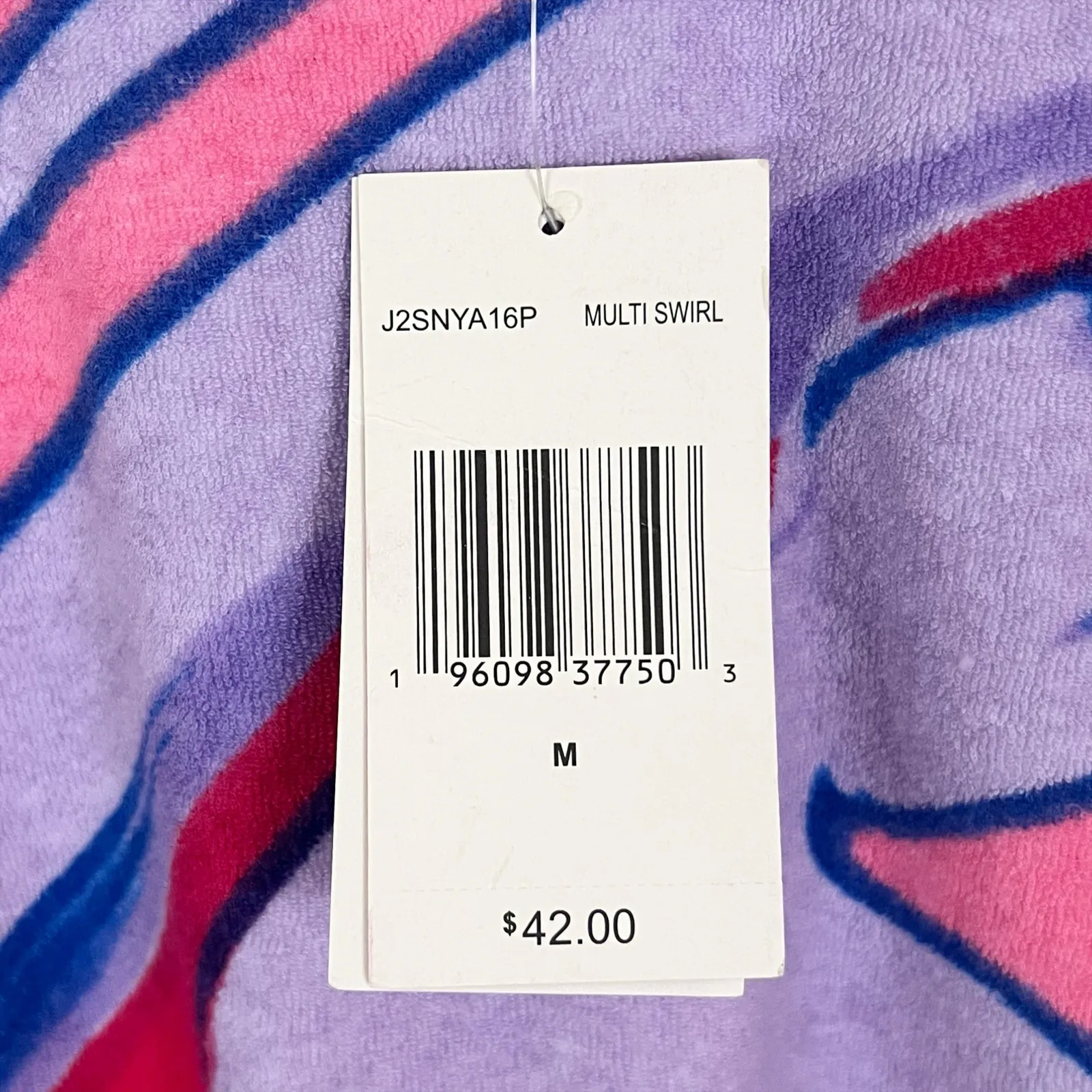 NWT Juicy Couture Purple Swirl Print Terry Cloth Cropped Top Size Medium - Image 6