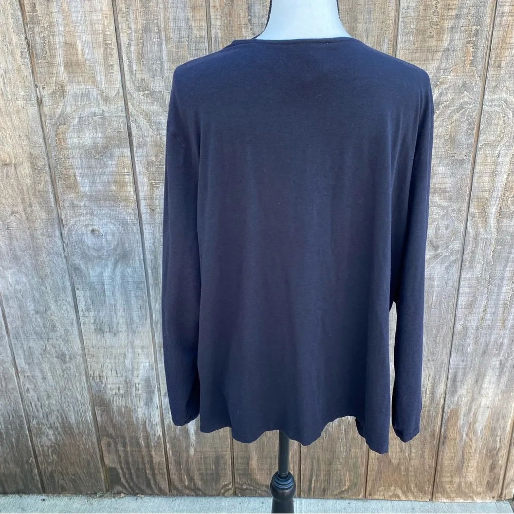 Lane Bryant Black Long Sleeve Neck Tie Blouse Size 22W - Image 4