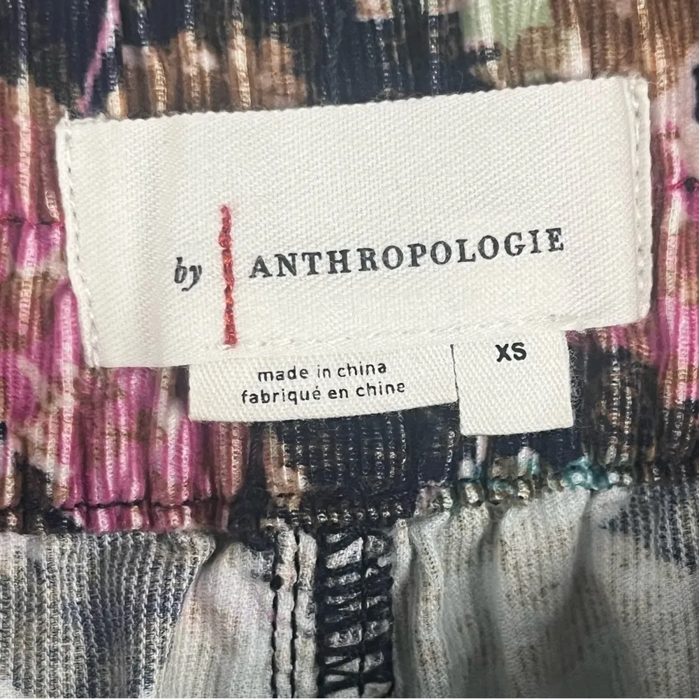 ANTHROPOLOGIE Anisa Floral Corduroy High Rise Elastic Waist Joggers, Size XS - Image 3