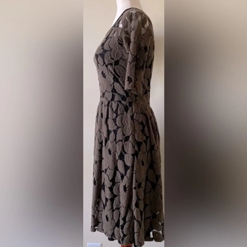 Weston Wear Anthropologie Black and Brown Floral Dress - Image 3