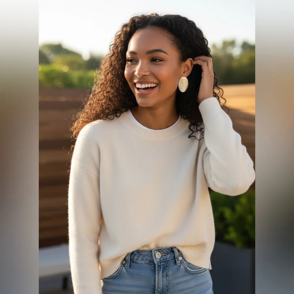 Gold Button Style Earrings NWT - Image 2