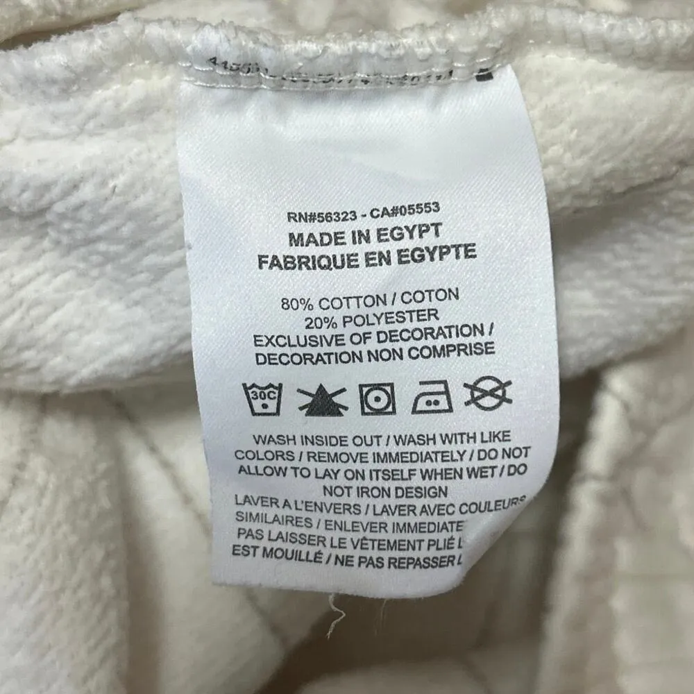 Nike Women's White Quilted Fleece Pull On High Waisted Mini Sweat Shorts Size S - Image 5