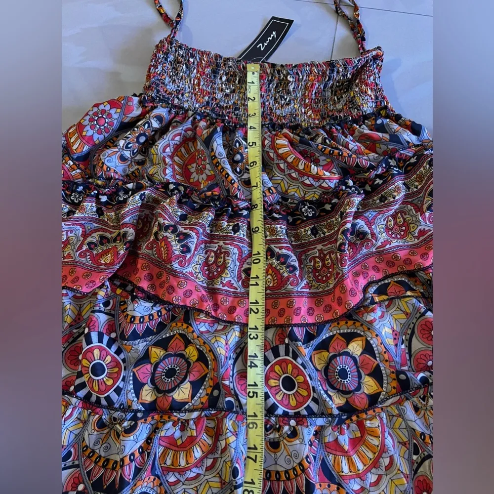 Zury paisley free Size flowing Skirt by free people boho size bohemian stamp Blue - Image 16