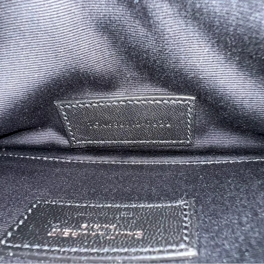 NWT YSL Saint Laurent Monogramme Quilted Calfskin Zip Pouch in Noir Black - Image 8