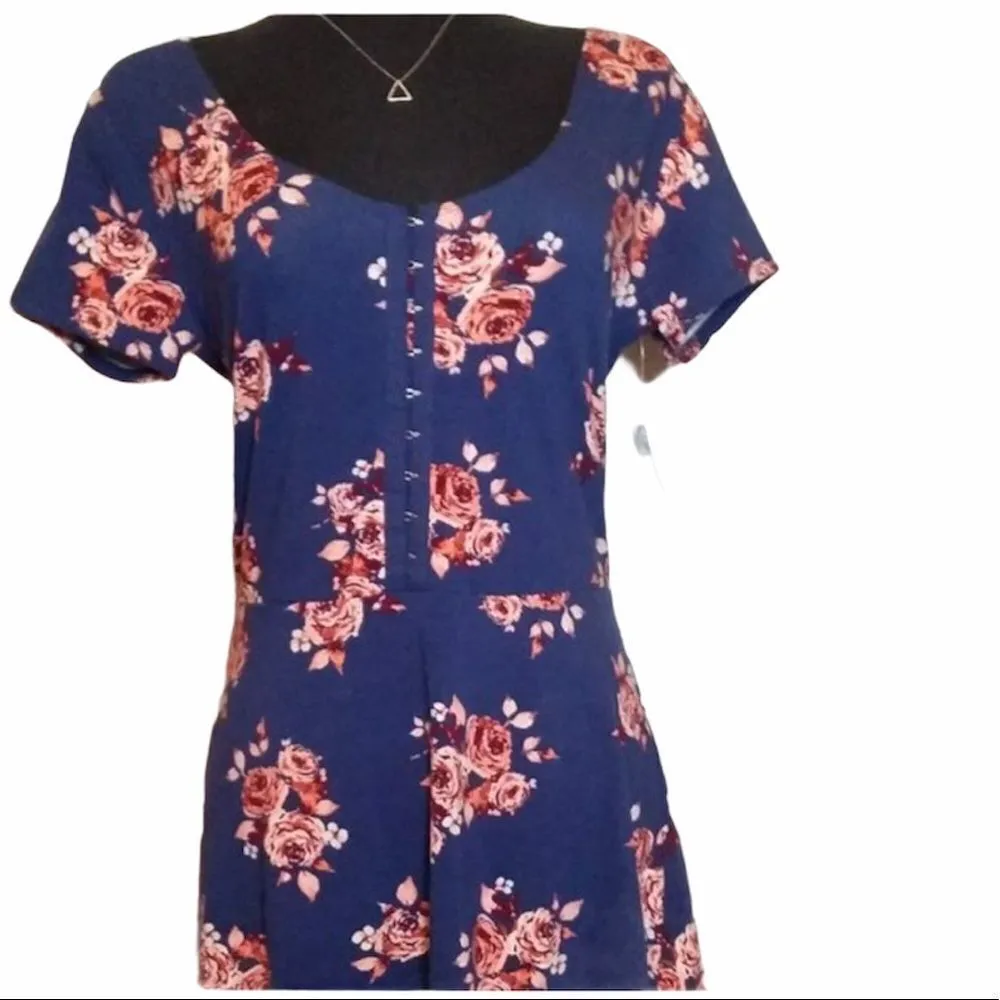 ✨Navy Floral Skater Mini Dress✨ - Image 2