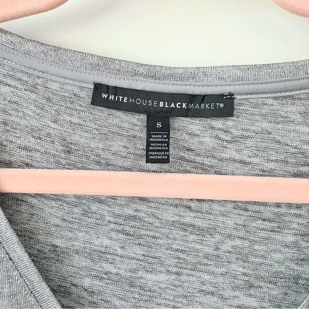 WHBM Silver V-Neck Women's Top Small - Image 5