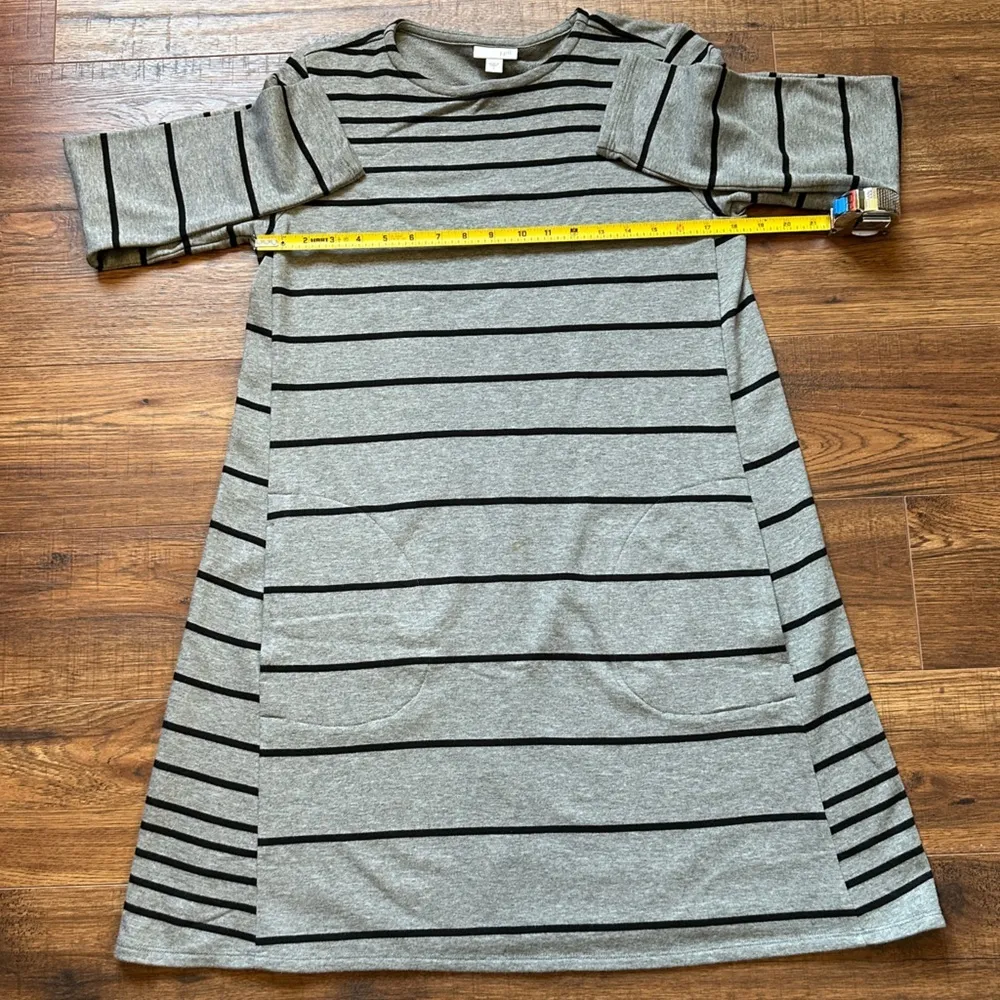 J. Jill Women’s A Line Sweatshirt Dress Striped Knee Length Size Small - Image 8