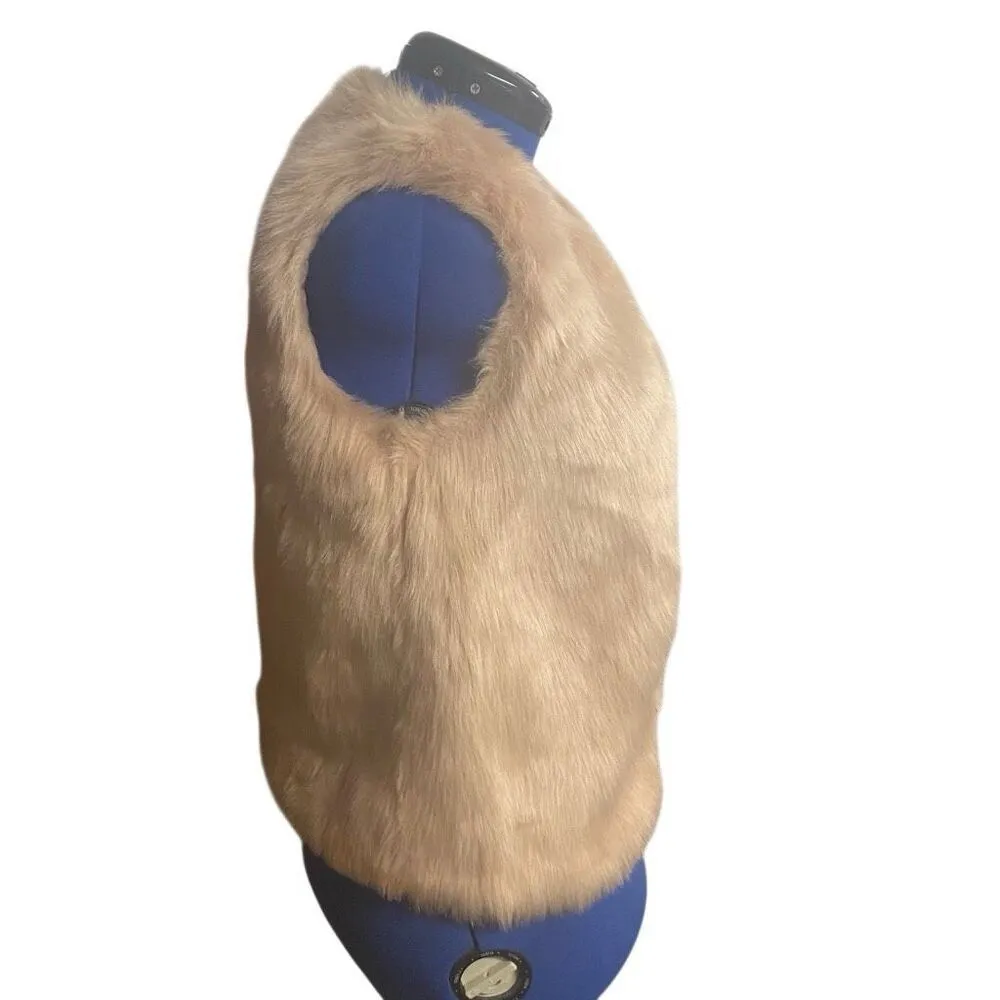 FOREVER 21 Exclusive Women’s Faux Fur Peach‎ Vest Size Small SEE DESCRIPTION - Image 3