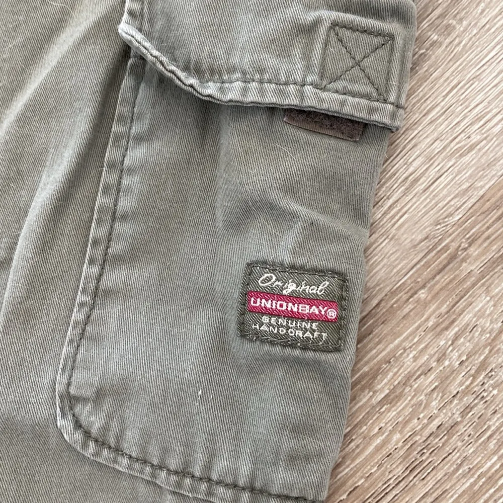 Vintage y2k 2000s unionbay cargo drawstring utility pants green low rise medium - Image 7