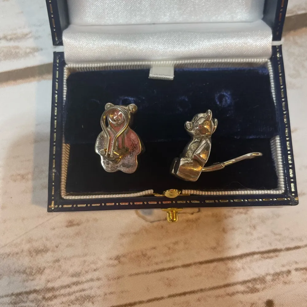 Sterling Silver  Teddy Bear Earrings - Image 2