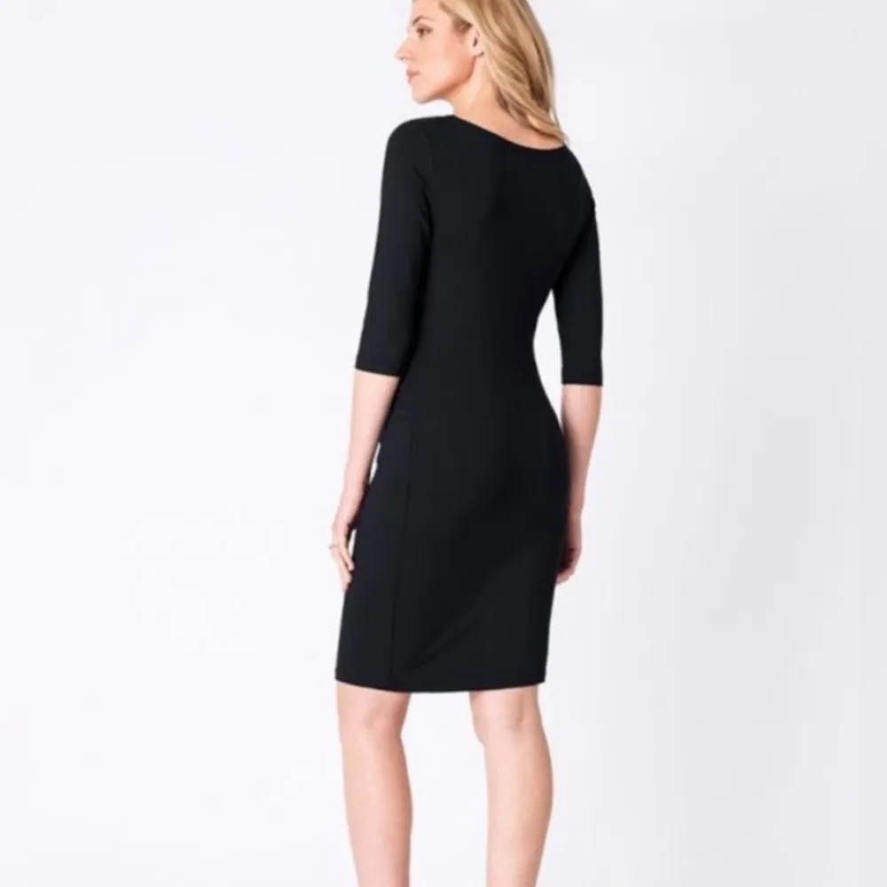 Seraphine Maternity Elegant Black Stretchy Bodycon Dress Sz 4 - Image 3