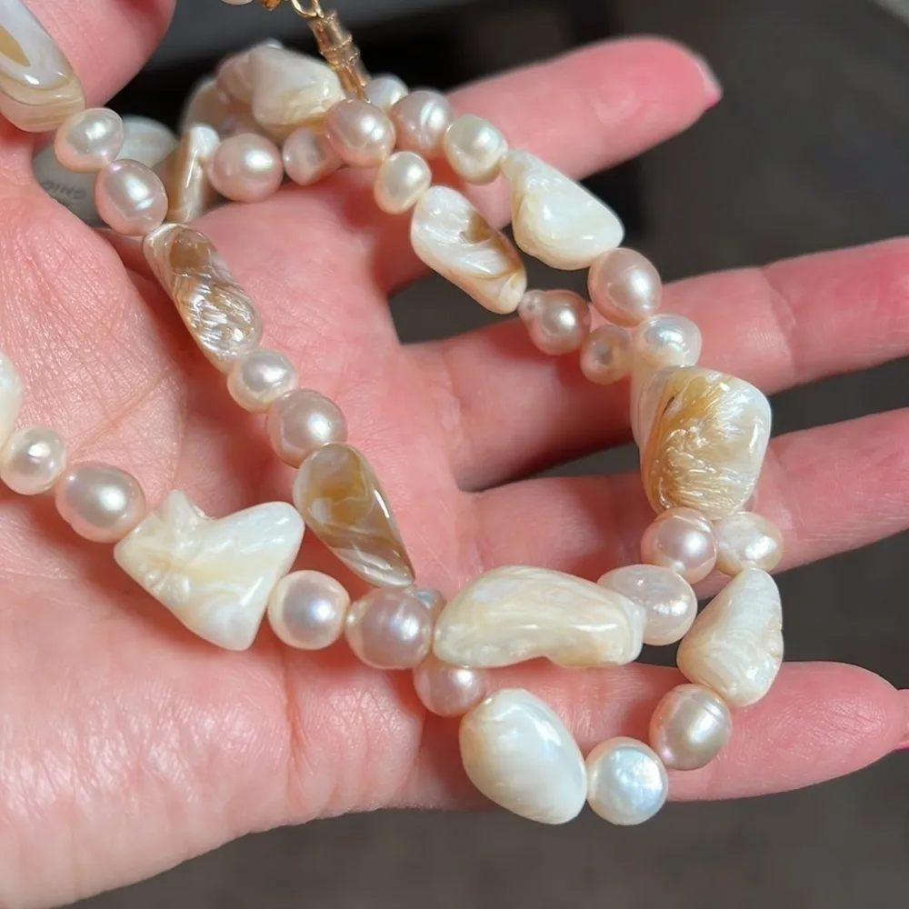 Sweet Water Pearls necklace And Earrings Set. OOAK - Image 4