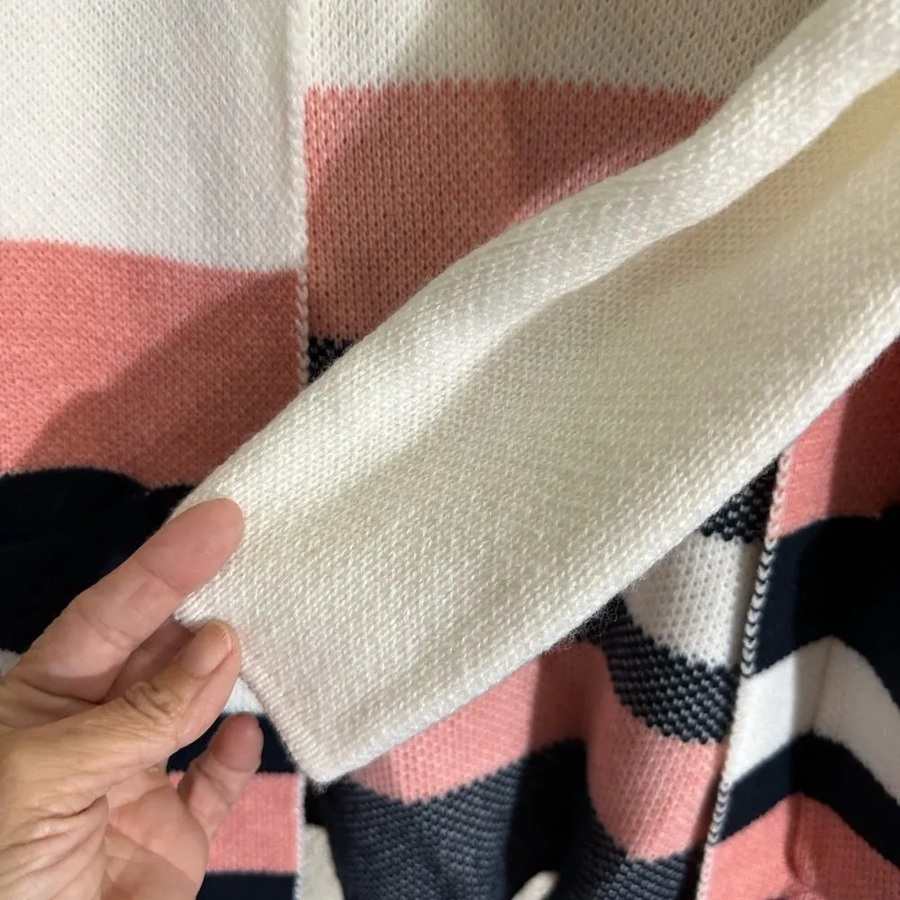 Loft Ivory Pink Navy Blue Long Cardigan - Size Small -‎ NWT - Image 8