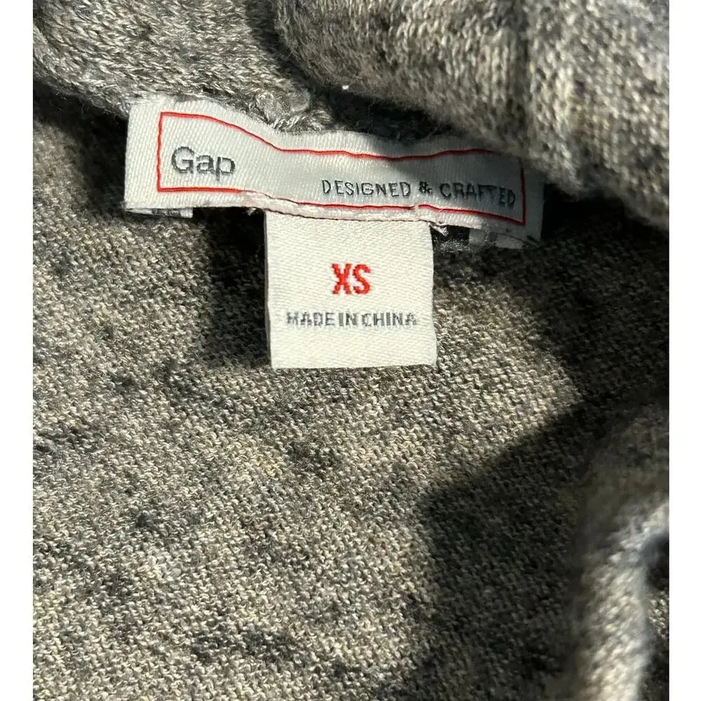 Gap Grandpa Sweater Size XS Gray Cotton Fall Lightweight Cardigan - Image 3