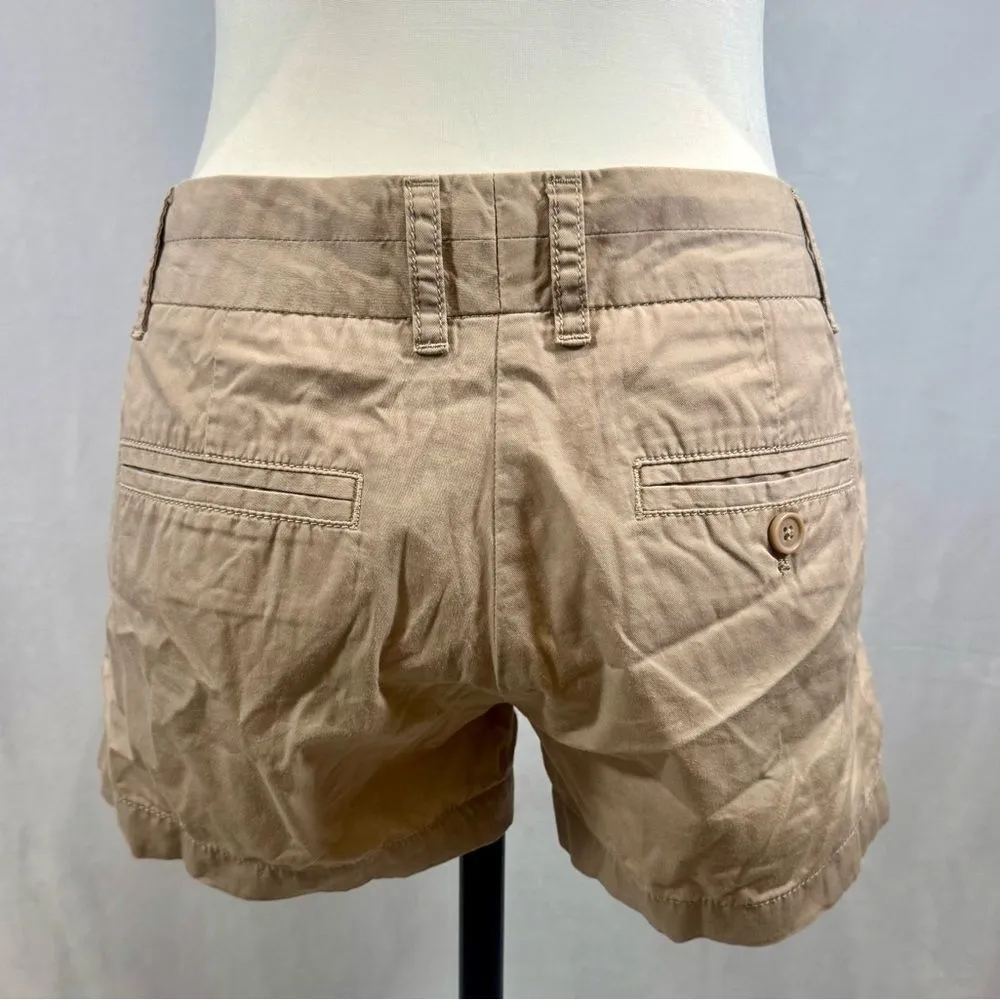 Vintage 00s J.Crew Chino Low Rise Mini Khaki Shorts Size 2 - Image 3