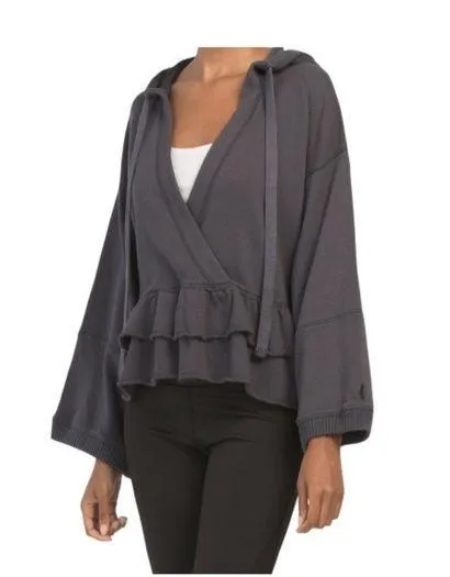 Free people FP movement side swept ruffle French terry hoodie  - Image 2