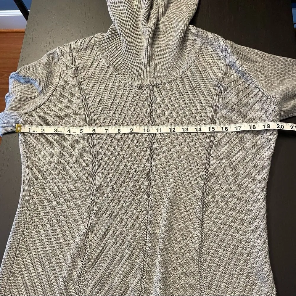 Calvin Klein Cowl Neck Gray Rib Knit Sweater Women’s Size M - Image 6