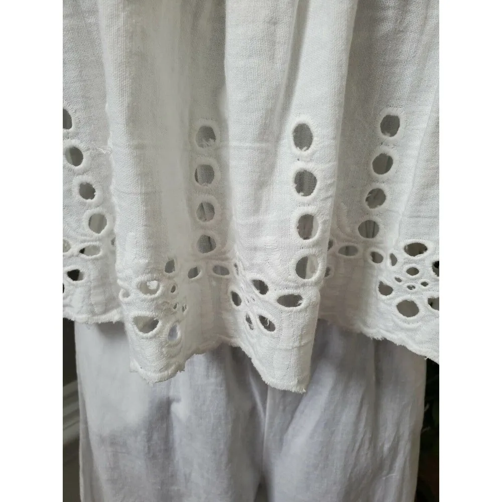 Fun & Flirt Women's White 100% Cotton Square Neck Sleeveless Romper Dress S - Image 6