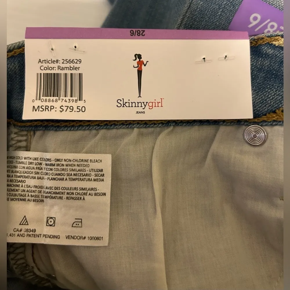 Skinnygirl Jeans The High Rise - Button Front Cropped - Wide Leg - NWT - SZ 28/6 - Image 7