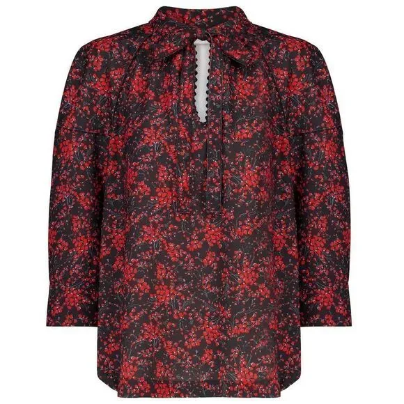 NEW See By Chloe Floral‎ tie-neck crepe blouse, size France 42/ US size10 - Image 16