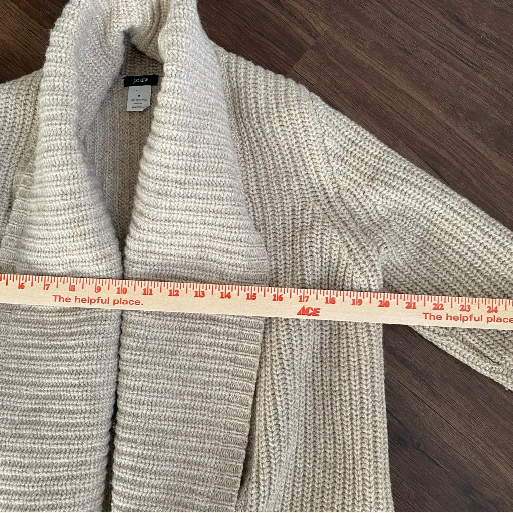 J. Crew 100% Lambs Wool Chunky Knit Open Cardigan Sweater - Image 9