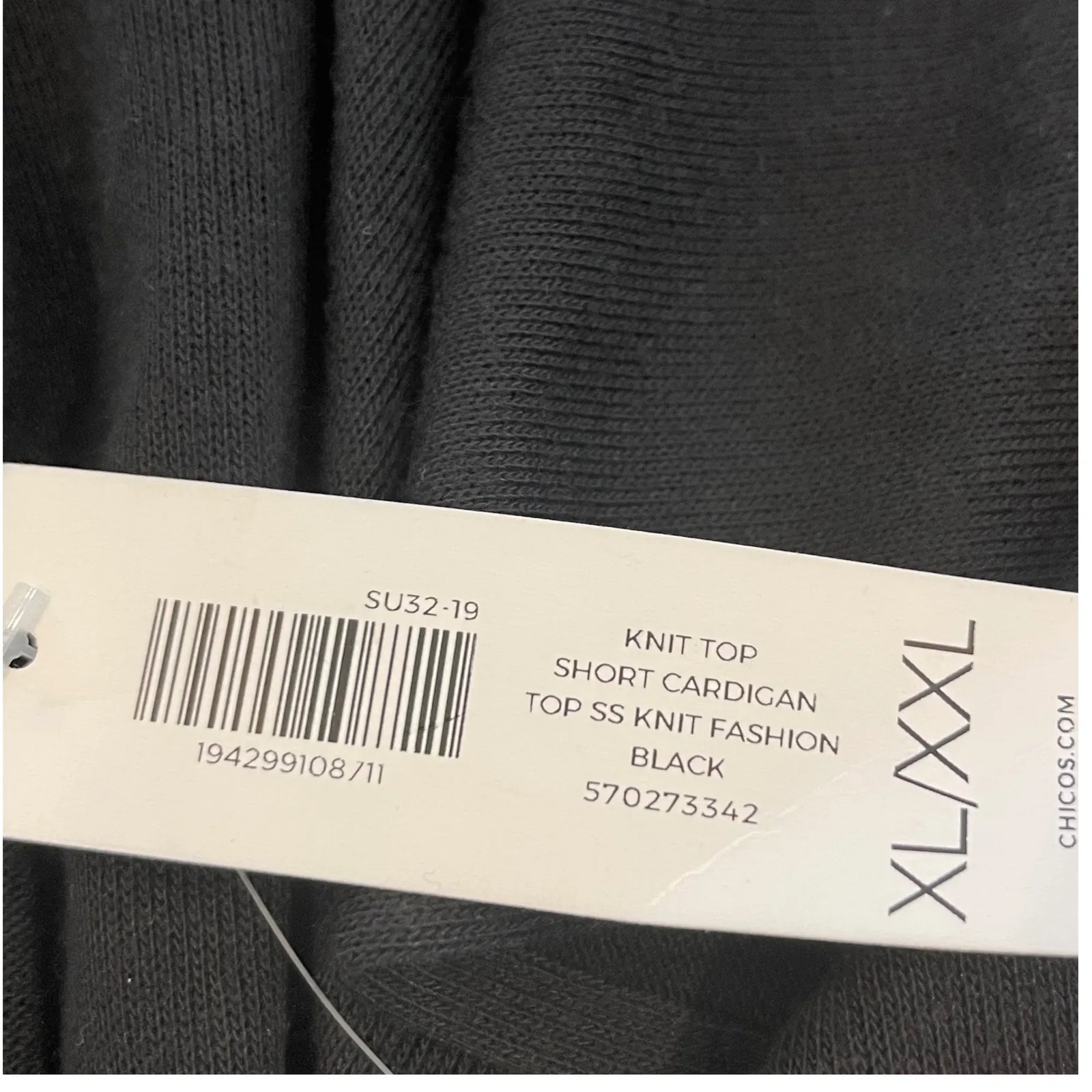 Chico's Knit Top Short Cardigan‎ Black XL/XXL Open Front Fashion Layering - Image 4