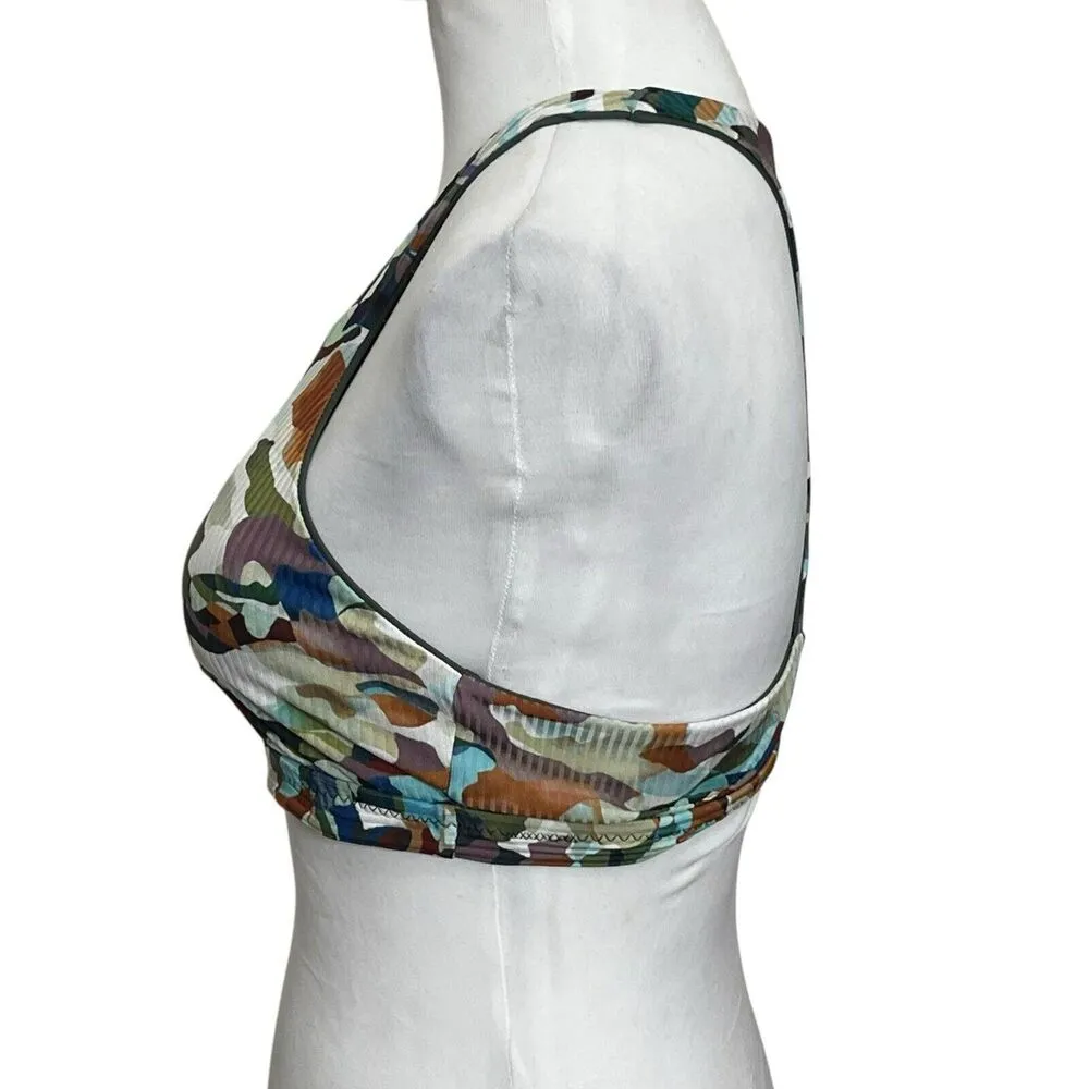 Becca by Rebecca Virtue Cora Bikini Top Women’s Size Large Multicolor Zip Camo - Image 6