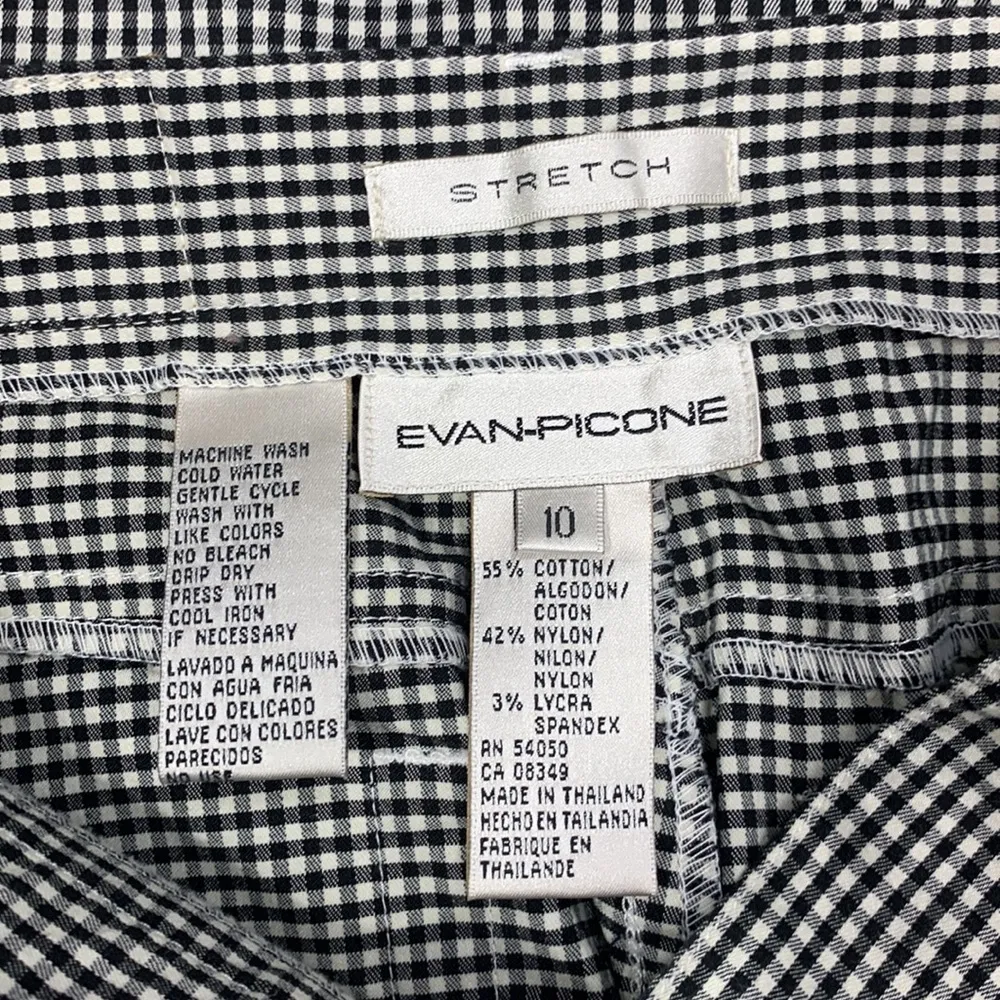 Gingham Stretch Black And White Pants Size 10 - Image 12